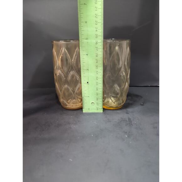 Anchor Hocking Smoke Brown Glasses, Madrid Tumblers Set of 2, Diamond MCM‎ 10oz - Picture 8 of 9